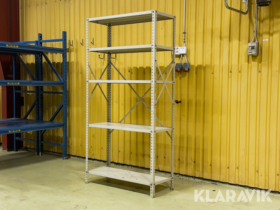 Lagerhylla, stål, 3 hyllplan