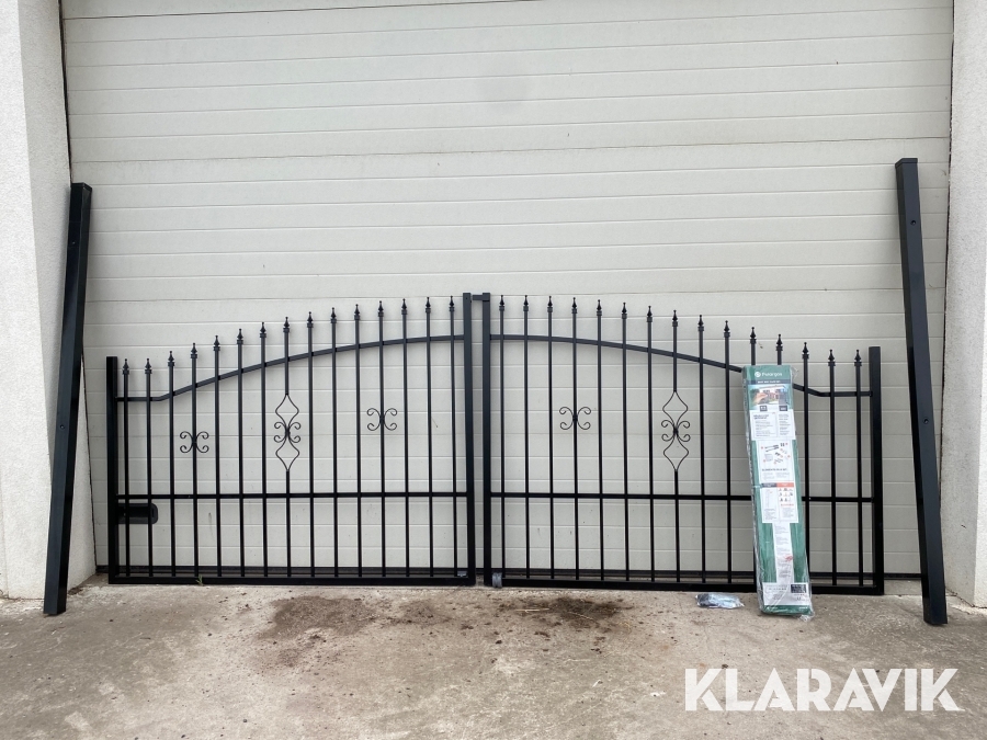 Motorstyrd Smidesgrind 4 m Ny