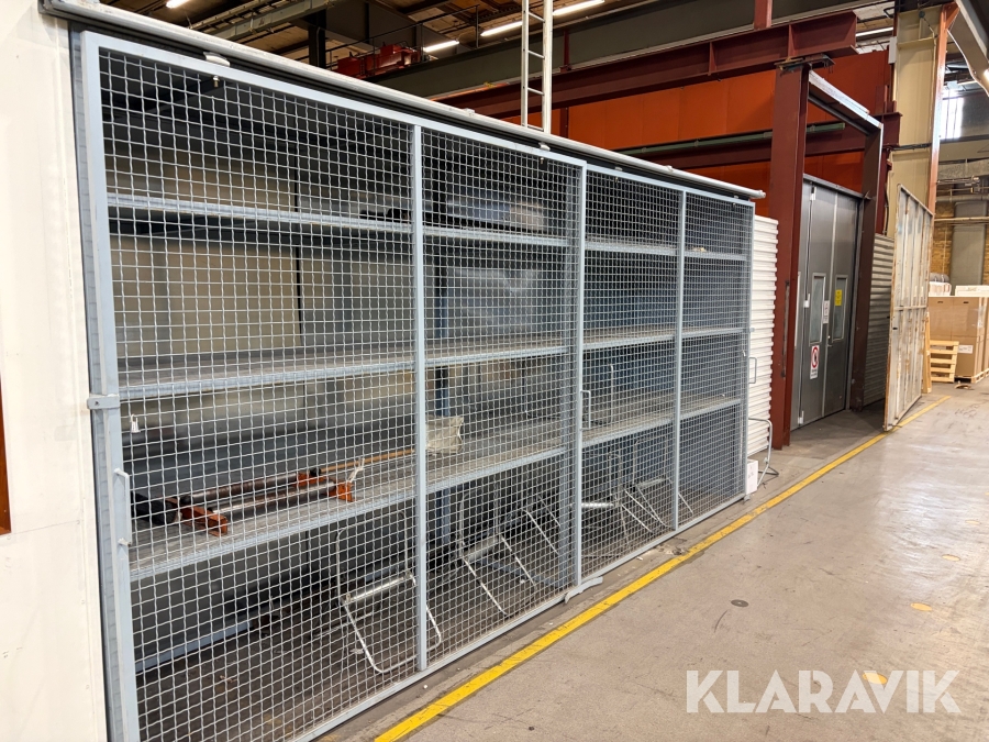 Lagerhylla skjutbara, låsbara dörrar