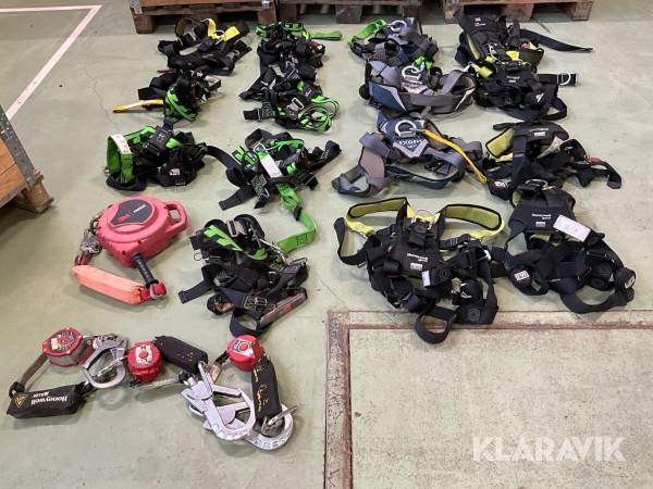 Fallskyddsutrustning 15st sele och 4st block