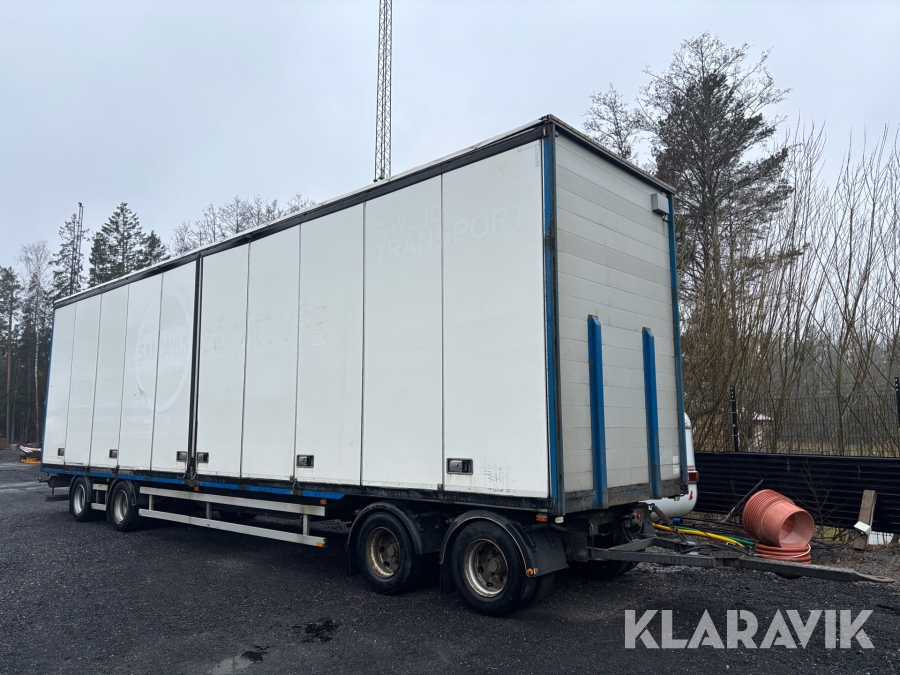 Trailersläp NTM Skåpsläp med skjutbart tak