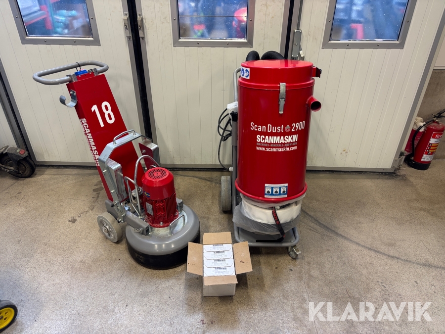 Golvslip och Stoftavskiljare Scanmaskin Combiflex 18, Scandust 2900