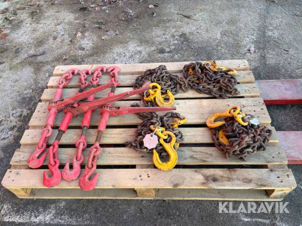 Kedjor och spännare 3,5 m 12,5 ton 10 mm 4 st