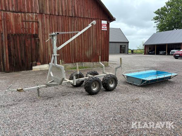 ATV Timmervagn med insatsflak och kranarm