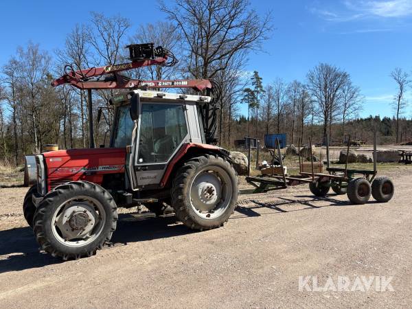 Traktor med skogskran / Skogskärra Massey Ferguson 3050 E