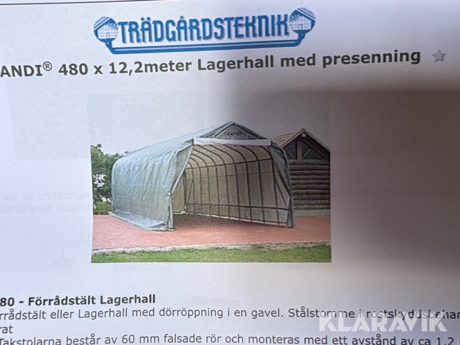 Förrådstält / Lagerhall Trädgårdsteknik Scandi 480