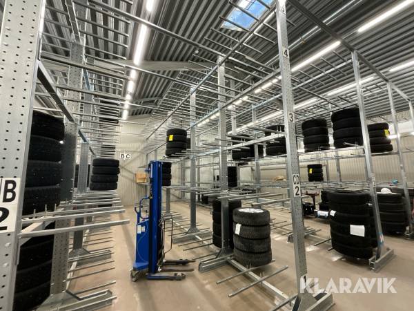 Däckställage 5st sektioner med stapeltruck