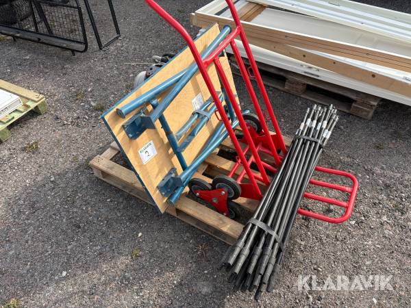 Kompressor, säckakärra, bord & skaft