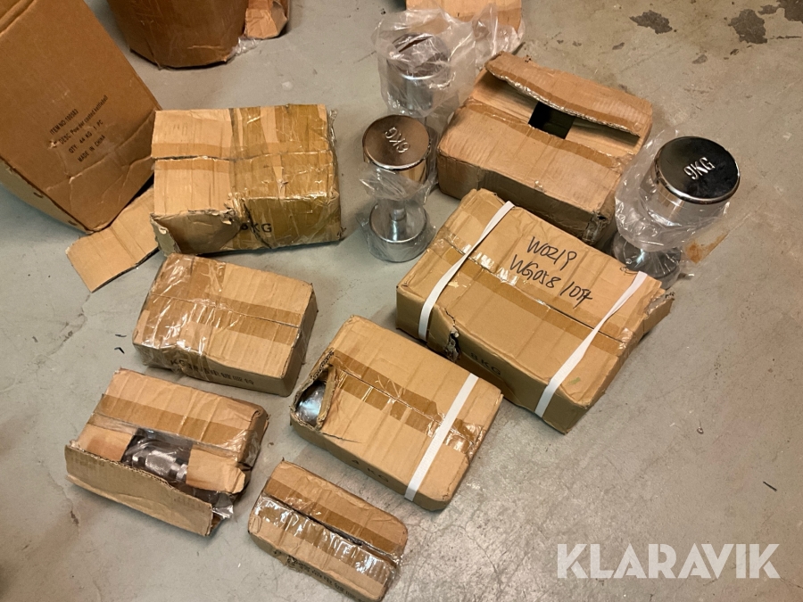 Hantlar kromade, 14 st, 1-9 kg