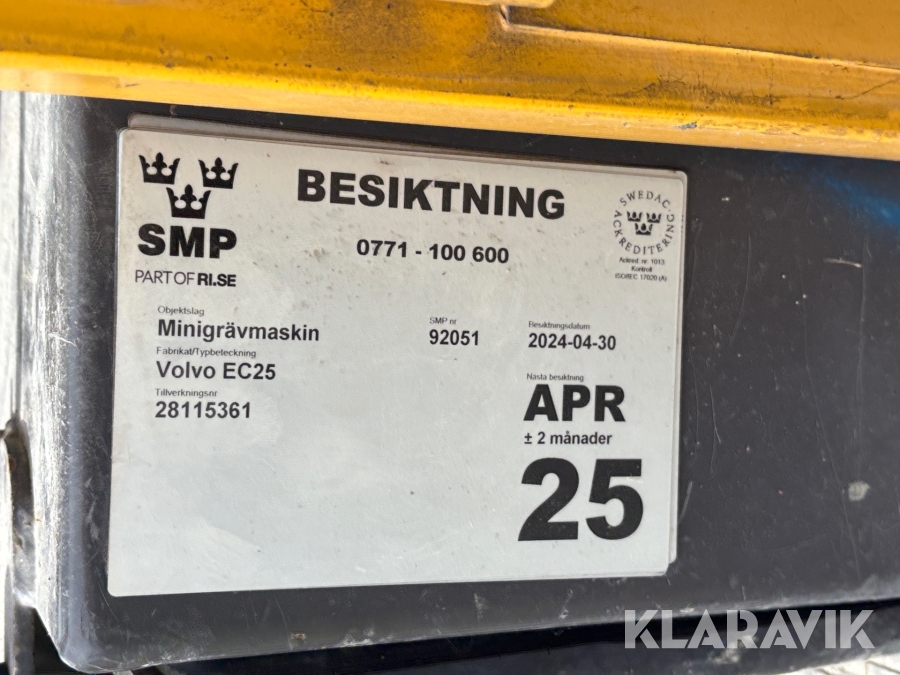 Grävmaskin Volvo EC25