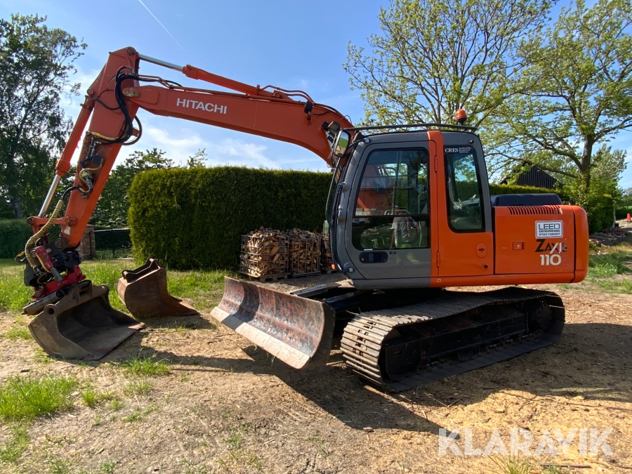 Grävmaskin Hitachi ZX110 med tiltrotator och 2 skopor