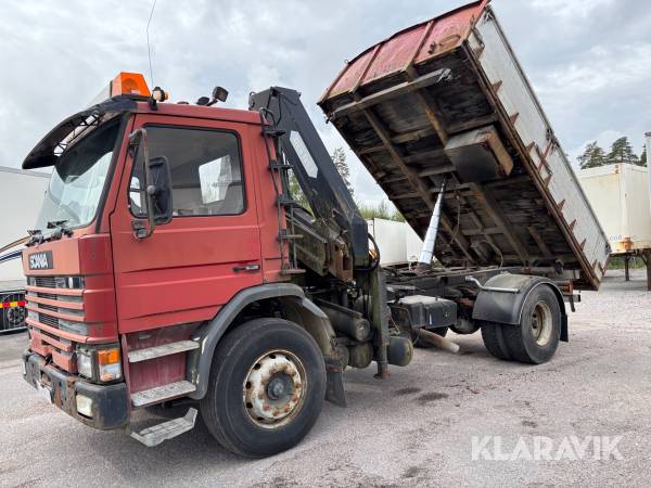 Kranbil Scania P 92  H4X2 LS42 tippbil med kran