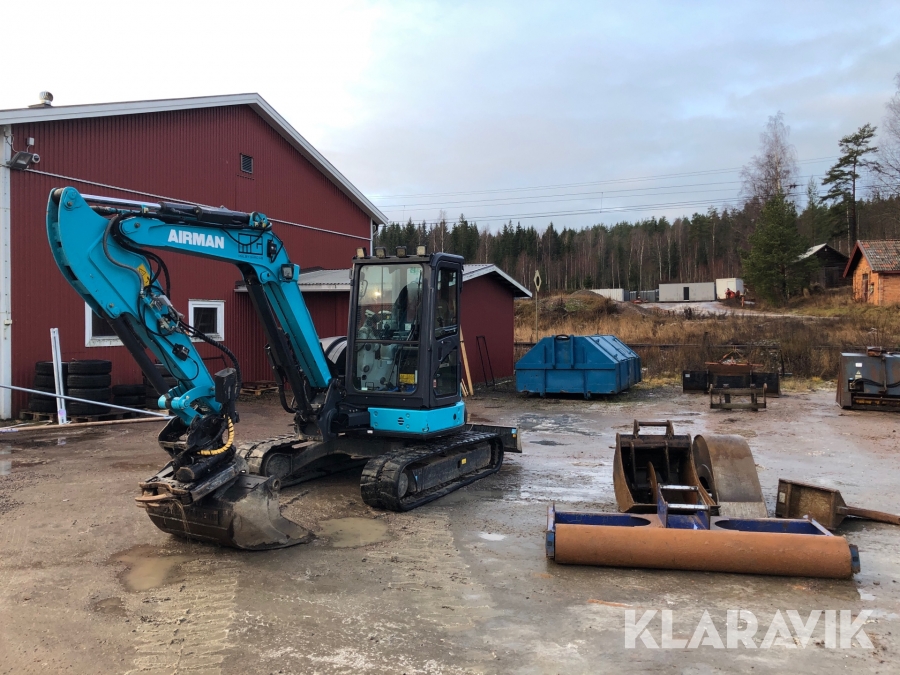 Grävmaskin Airman AX55U-6A med grävsystem & redskap