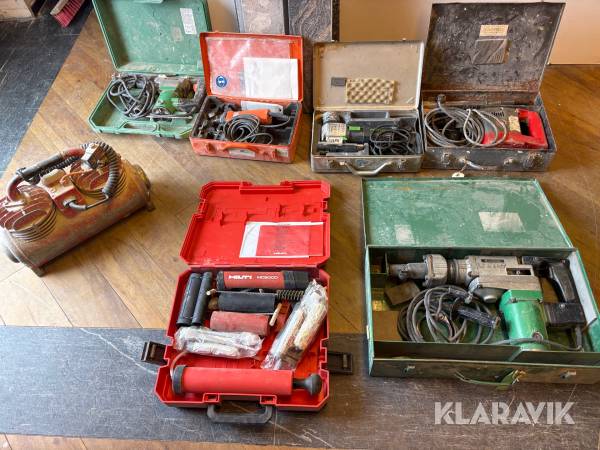 Diverse Byggmaskiner samt kompressor 8st