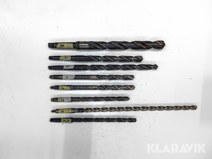 Set med långhålsborr för kona MK2-MK3