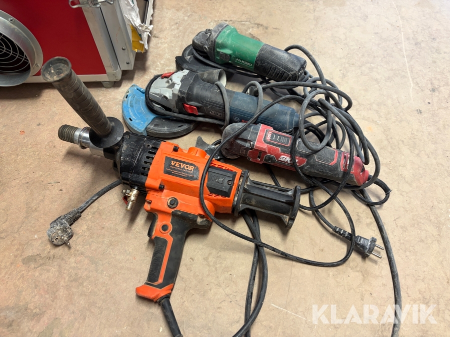 Parti Handmaskiner, borrmaskin , vinkelslipar