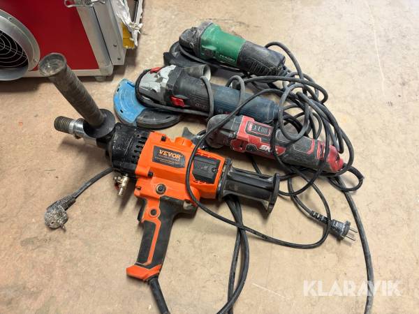 Parti Handmaskiner, borrmaskin , vinkelslipar