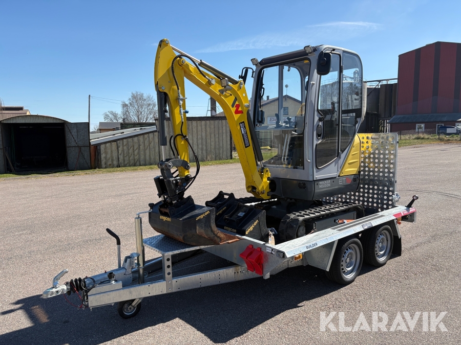 Grävmaskin Wacker Neuson ET16 med trailer