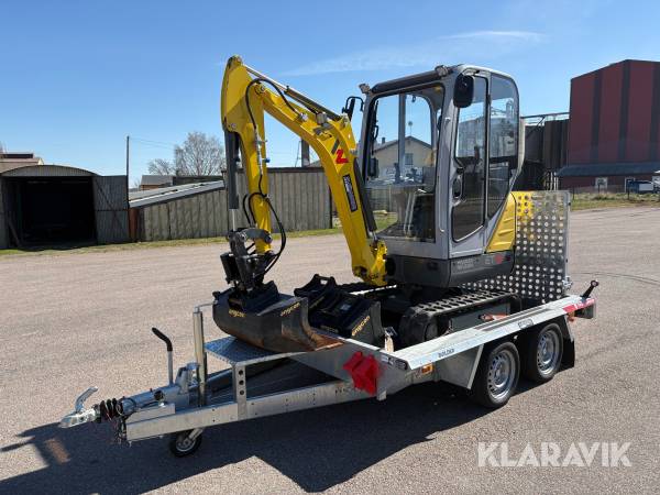 Grävmaskin Wacker Neuson ET16 med trailer