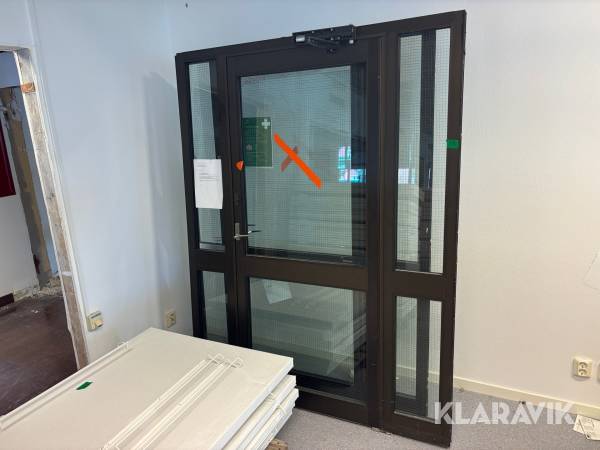 Glaspartier med dörr Götaverken i Aluminium 207x162cm 2st
