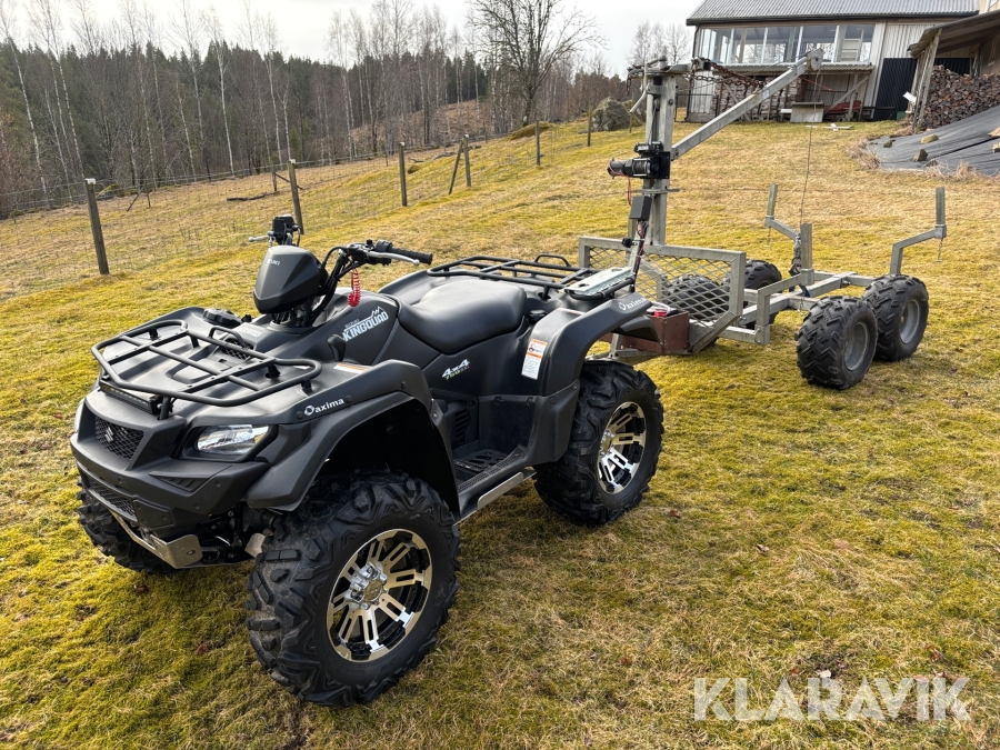ATV Suzuki 750 AXi med skogsvagn