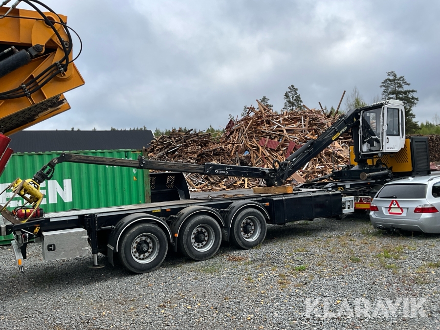 Släp NTM Semitrailer Fli med dolly och kran 