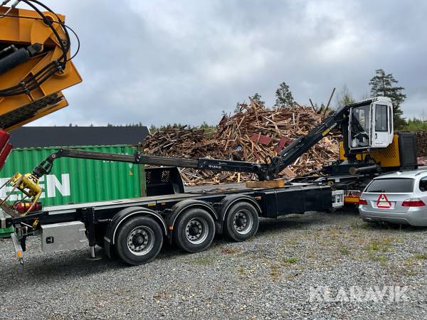 Släp NTM Semitrailer Fli med dolly och kran 