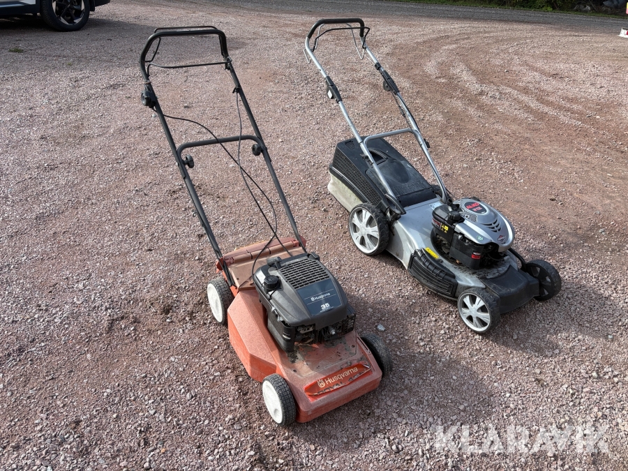 Gräsklippare AL-KO 520BR med uppsamlare samt en  Husqvarna & en handjagare