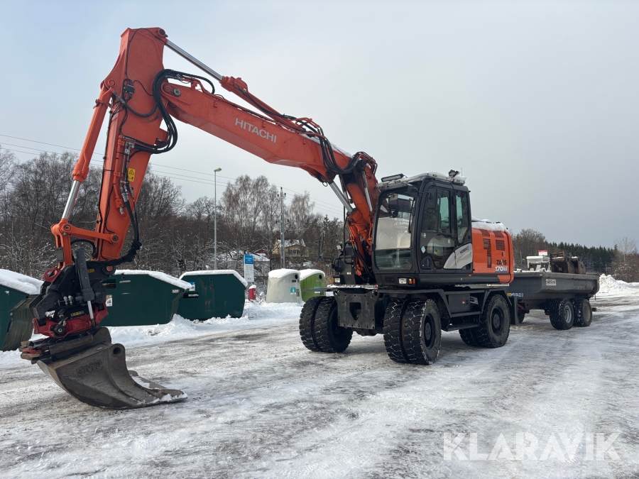 Grävmaskin Hitachi ZX170W-6 med vagn och redskap