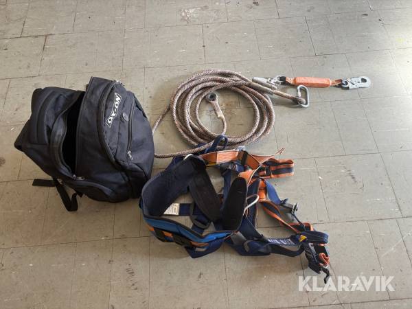 Fallskyddsutrustning med sele , rep och  väska