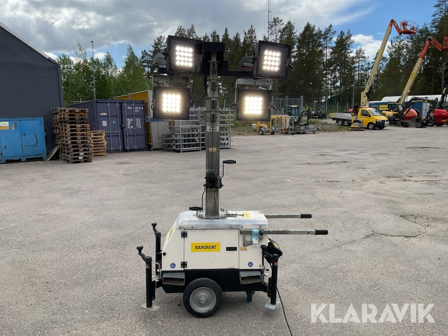 Belysningsmast teleskop på hjul Generac Link T3 6,7m 4x185W