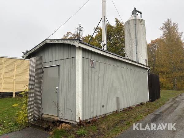 Pelletsanläggning 230kW komplett med panna, byggnad, silo, matare osv