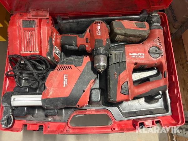 Verktygskit Hilti 4 maskiner ink batteri och laddare