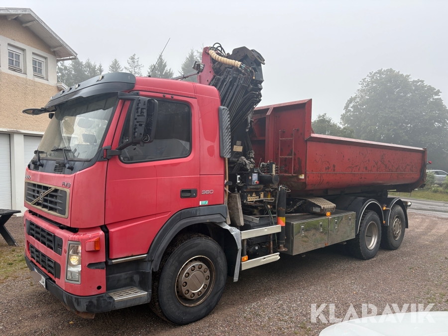 Kranväxlare Volvo FM9 flak och redskap medföljer