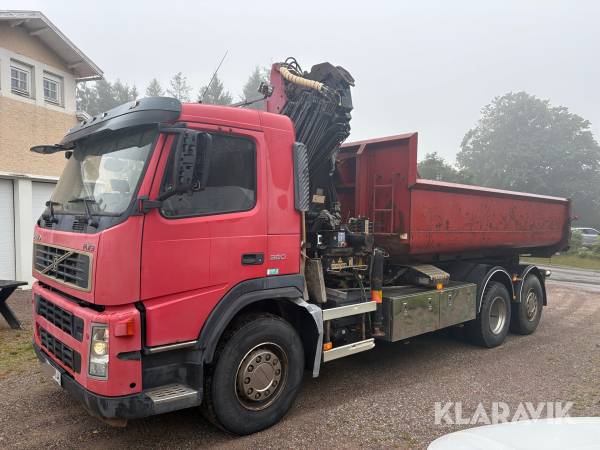 Kranväxlare Volvo FM9 flak och redskap medföljer