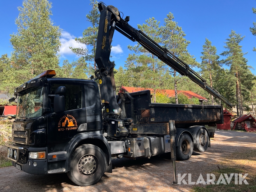 Kranväxlare Scania P380 6X2 med flak