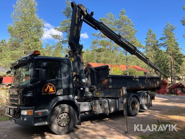 Kranväxlare Scania P380 6X2 med flak