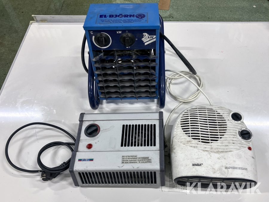 Värmefläktar  2kW  3st