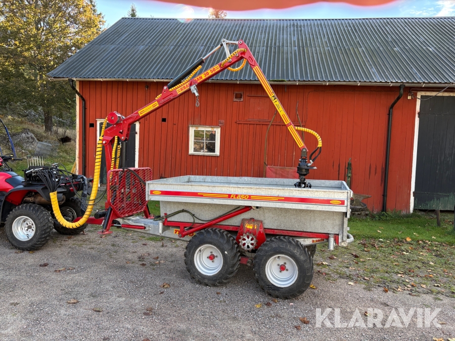 Griplastarkärra Kranman T1900 med tippflak