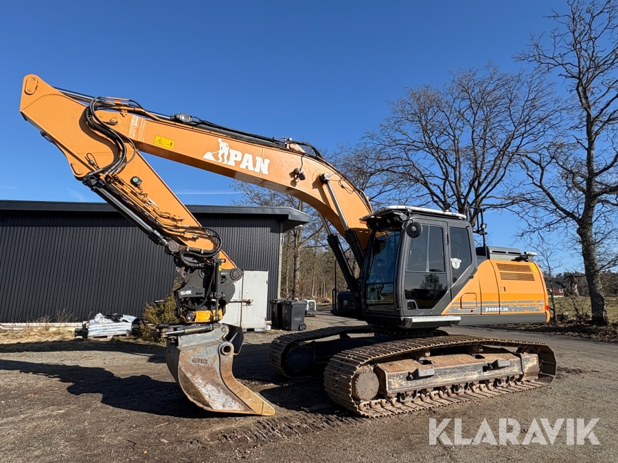 Bandgrävare Case CX250D med tandskopa, planeringsskopa och grävsystem