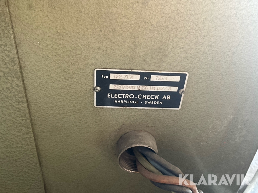 Generator testbänk Electrocheck 71, Simrishamn, Klaravik auk