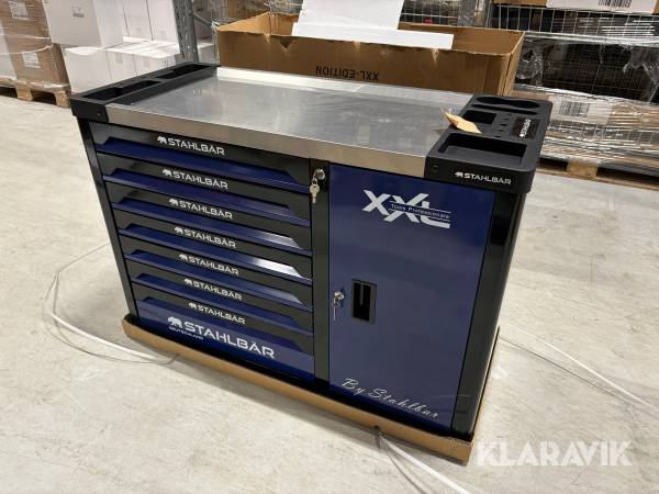 Stor verktygsvagn 7 lådor med verktyg Stahlbär soft close