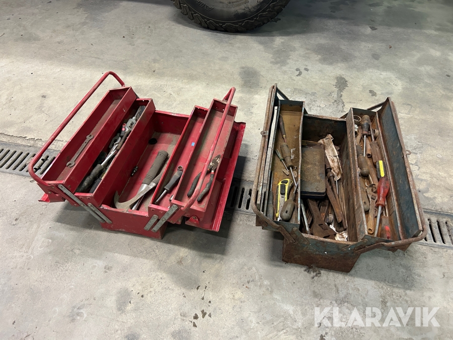 Verktygslådor med verktyg 2 st