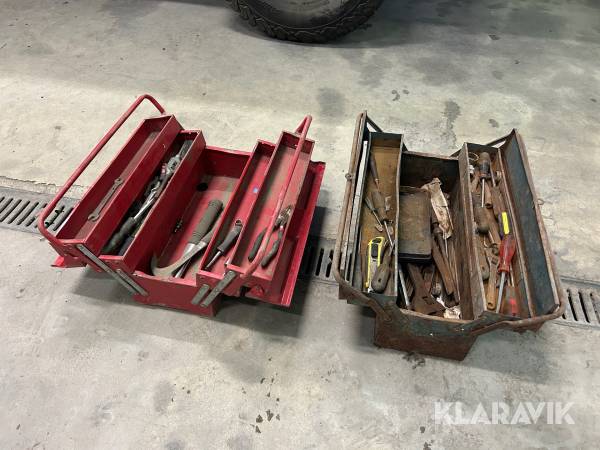 Verktygslådor med verktyg 2 st