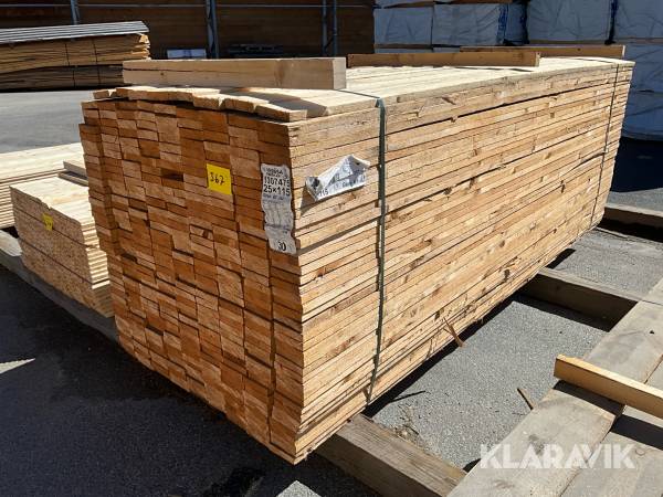 Virkespaket ohyvlad gran 25x115 1080löpmeter