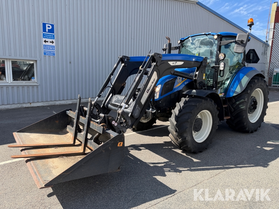 Traktor New Holland T5.95 med lastare, skopa & gafflar