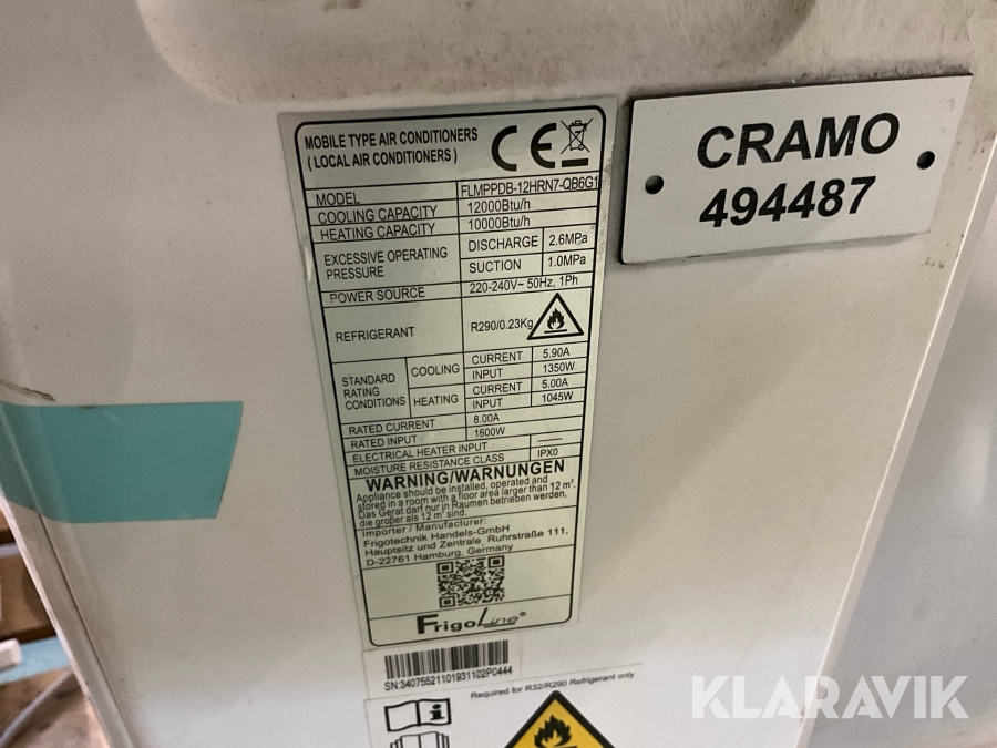 Luftkonditionering Frigoline FLMPPDB-12HRN7-QB6G1 2 st