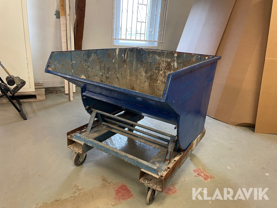 Skrotbinge på hjul, tippbar  