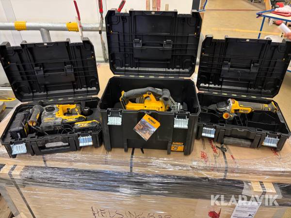 Kombihammaren 1 st, Cirkelsåg 1 st, Vinkelslip 1 st Dewalt DCH274P2T/ DCS391NT/DCG405NT