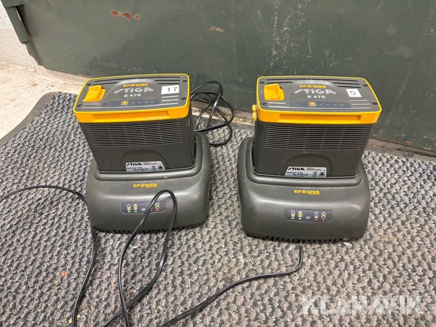 Batterier 2st laddare 2st  Stiga E475